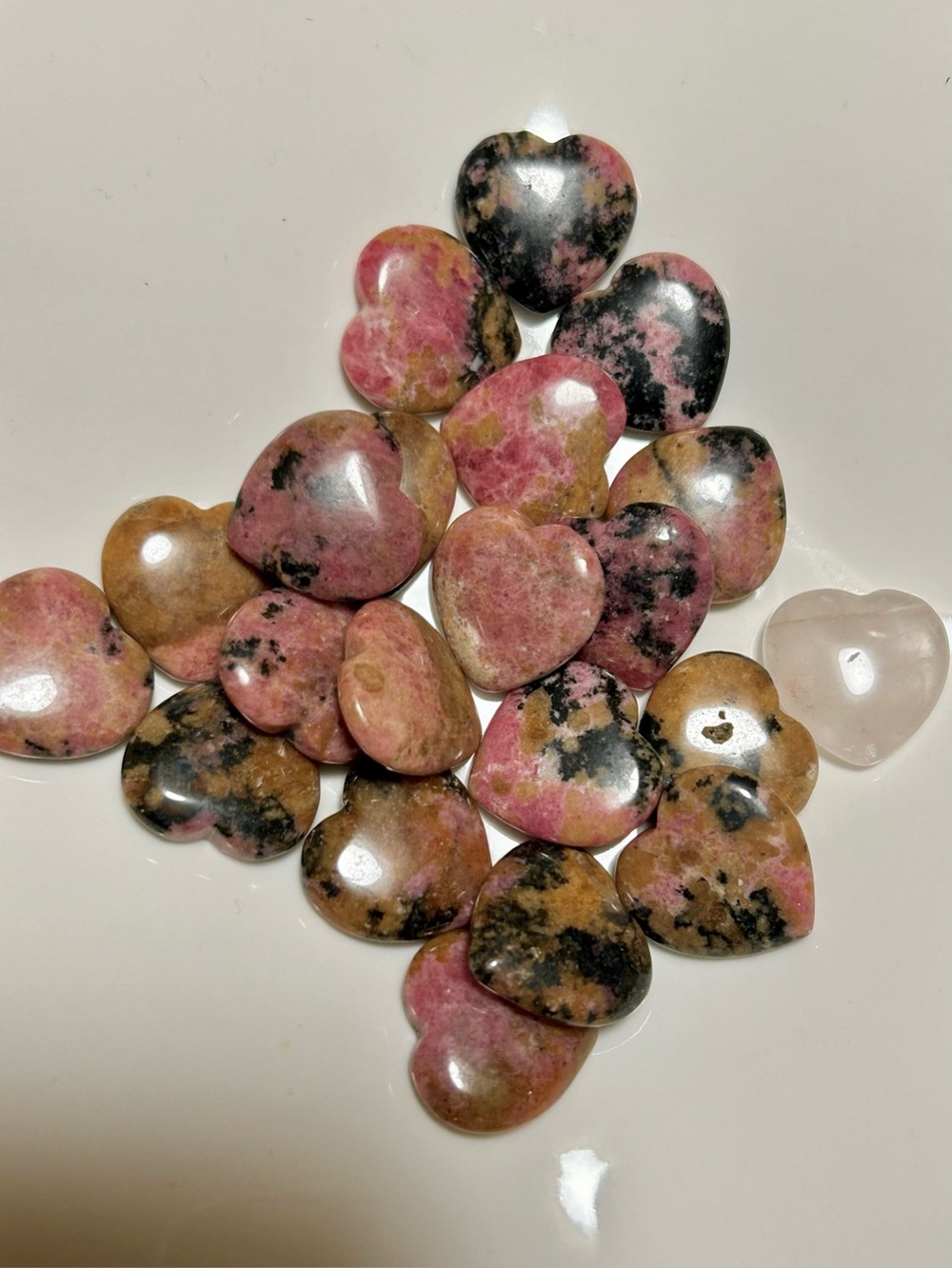 Rhodonite Natural Stone Hearts